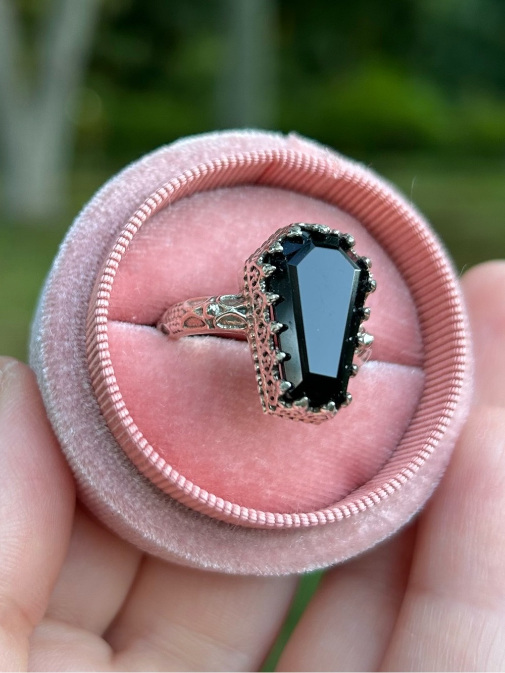 Coffin Ring - Sterling silver spooky Halloween goth ring